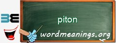 WordMeaning blackboard for piton